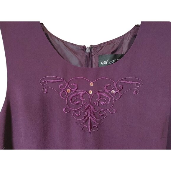 2 Piece Set Dress Matching Long Jacket Purple Women's Size 6 Event Party - Picture 6 of 6